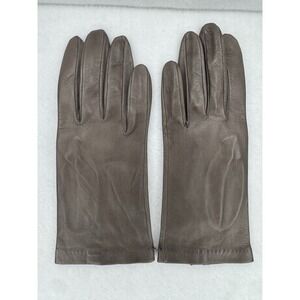 Brown Leather Womens Sz 7 Gloves Silk Lined Classic Dress Winter Cold Weather